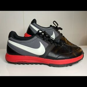 Men’s NIKE LUNARLON Golf Shoe #652530-003 Size 10 Black/Red